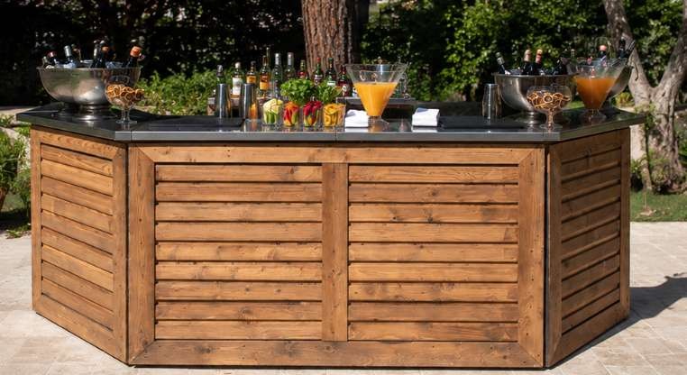 Woody modular natural wood bar